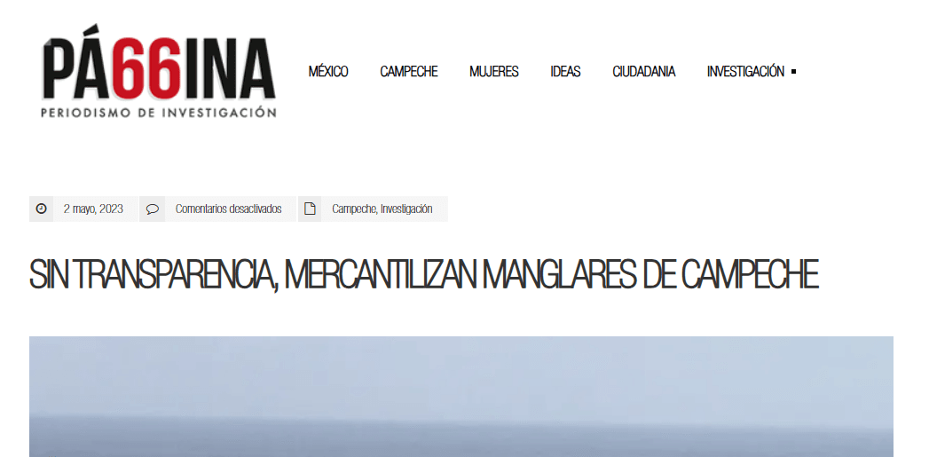 POSICIONAMIENTO PÚBLICO DE ATEC RESPECTO A LA NOTA PERIODÍSTICA “SIN TRANSPARENCIA, MERCANTILIZAN MANGLARES DECAMPECHE”